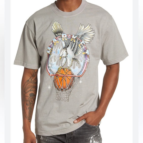 chinatown market Other - NWT Market Dunking Eagle Graphic Print Cotton Brown T-shirt Men' Graphic T-Shirt